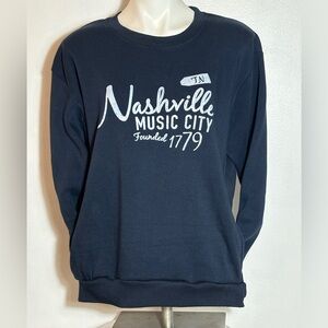 Crew Neck Sweatshirt Nashville Music City with Pockets